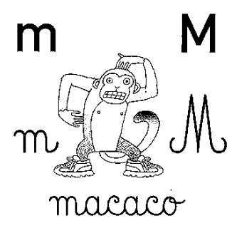 alfabeto cursivo para colorir - letra m