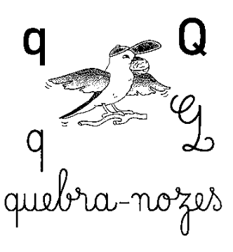 alfabeto cursivo para colorir - letra q
