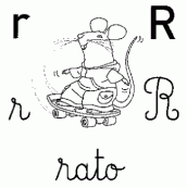 alfabeto cursivo para colorir - letra r