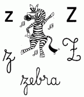 alfabeto cursivo para colorir - letra z