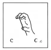 alfabeto libras para colorir - letra c
