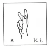 alfabeto libras para colorir - letra k