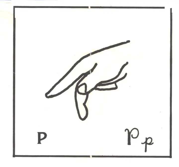 alfabeto libras para colorir - letra p