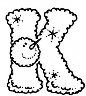 alfabeto para pintar em tecido - desenohs para colorir letra k