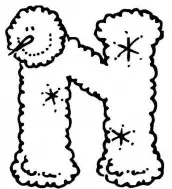 alfabeto para pintar em tecido - desenohs para colorir letra n