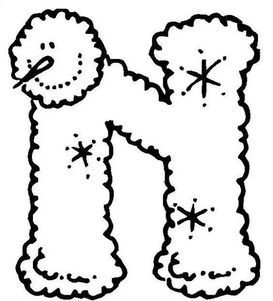 alfabeto para pintar em tecido - desenohs para colorir letra n