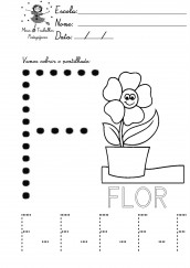 alfabeto pontilhado para colorir – letra f