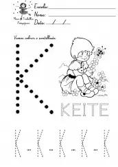 alfabeto pontilhado para colorir - letra k