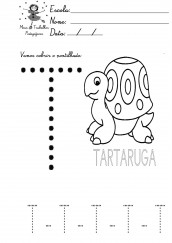 alfabeto pontilhado para colorir – letra t