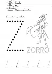 alfabeto pontilhado para colorir - letra z
