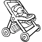 desenho para colorir e imprimir carrinho de bebe
