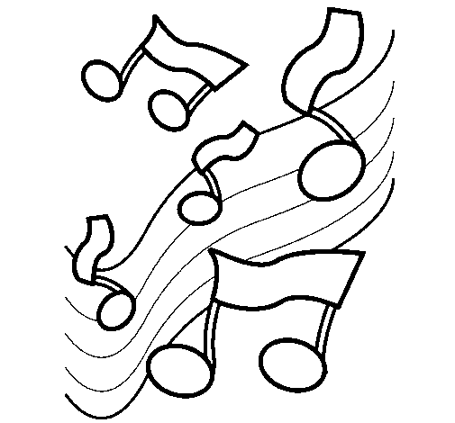 desenhos de pintar notas musicais