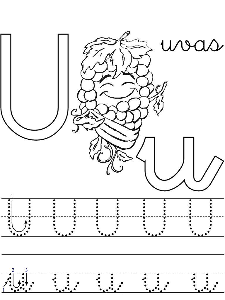 desenhos para colorir vogal u