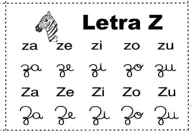 familia silabica para colorir - silaba z