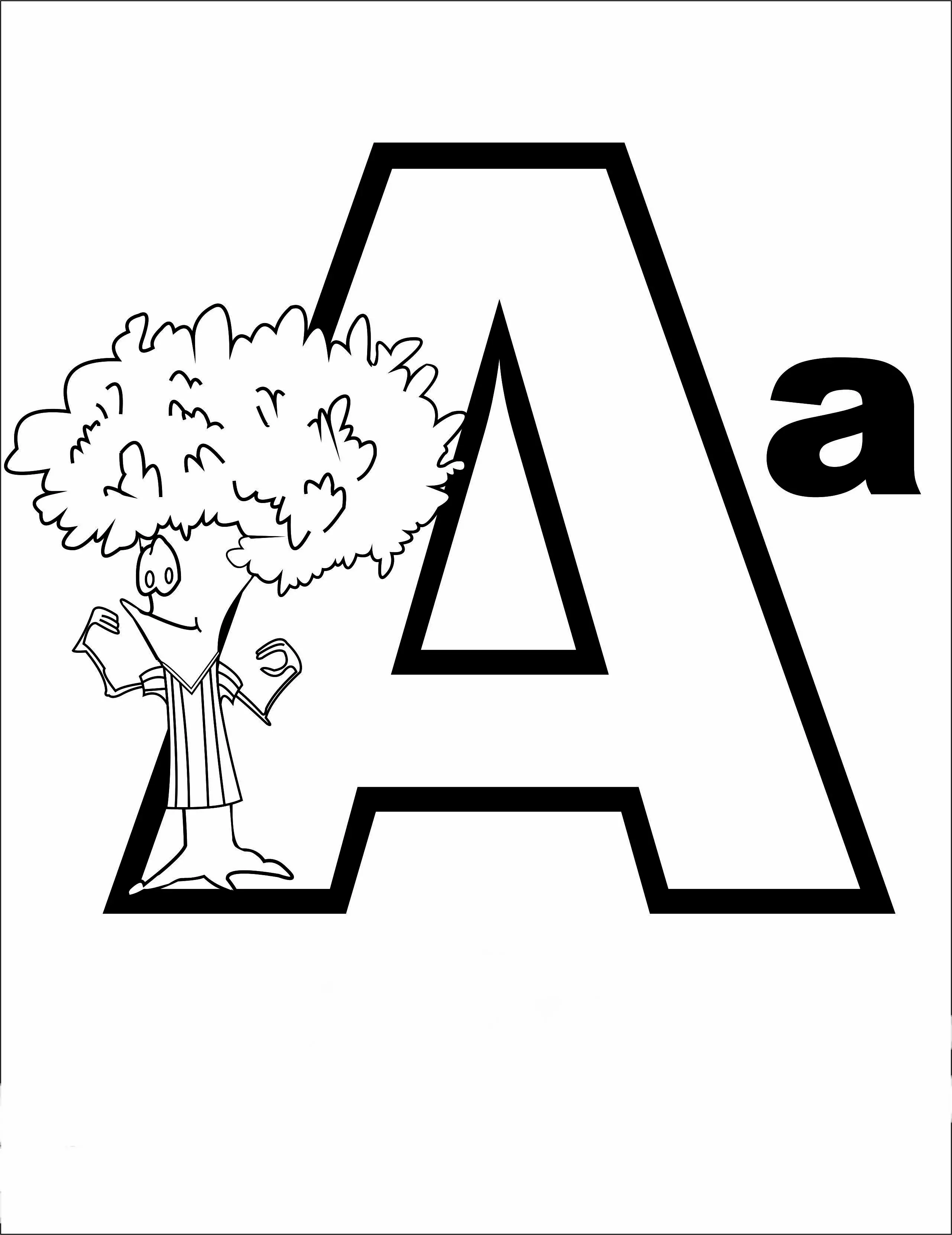 letra a desenhos para colorir - letras do alfabeto