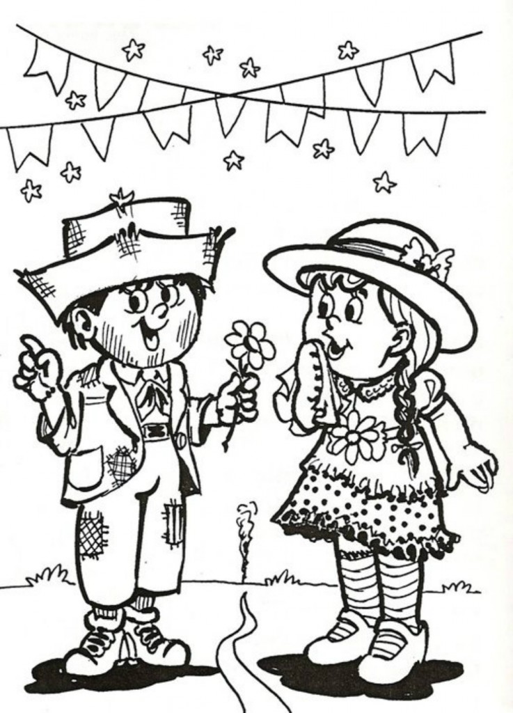 Desenhos de caipira para colorir
