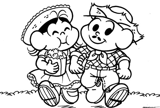 desenhos da festa junina para colorir turma da monica