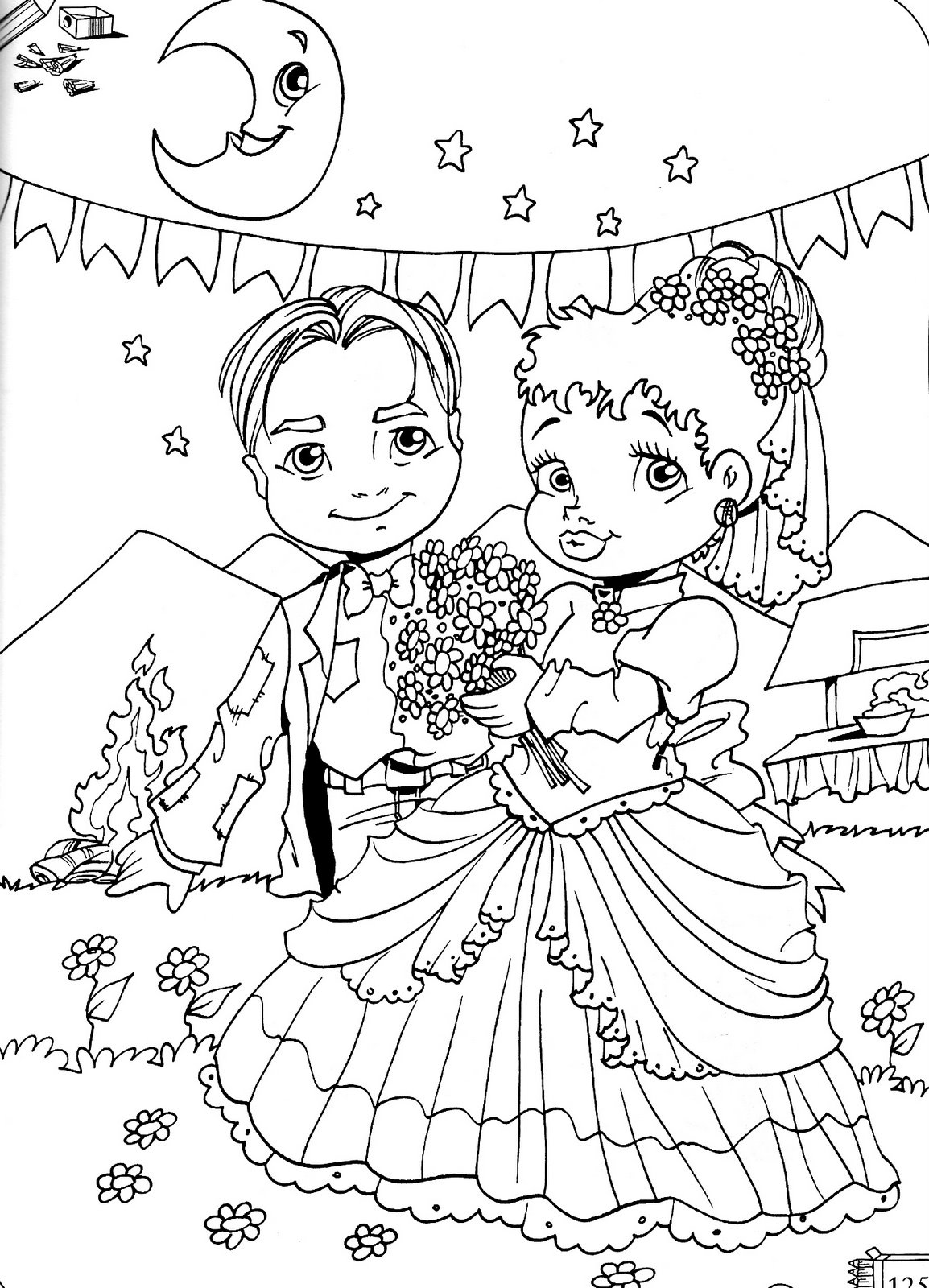 festa junina para colorir