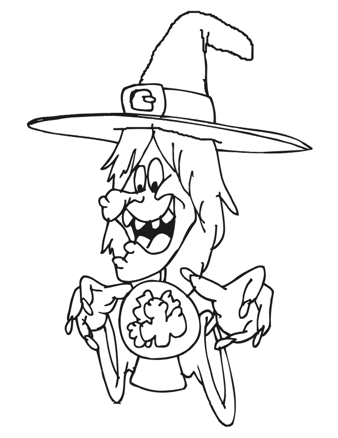 bruxinha halloween para colorir