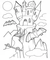 castelo de halloween desenhos para colorir