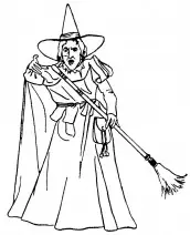 desenho de roupa de bruxa para colorir