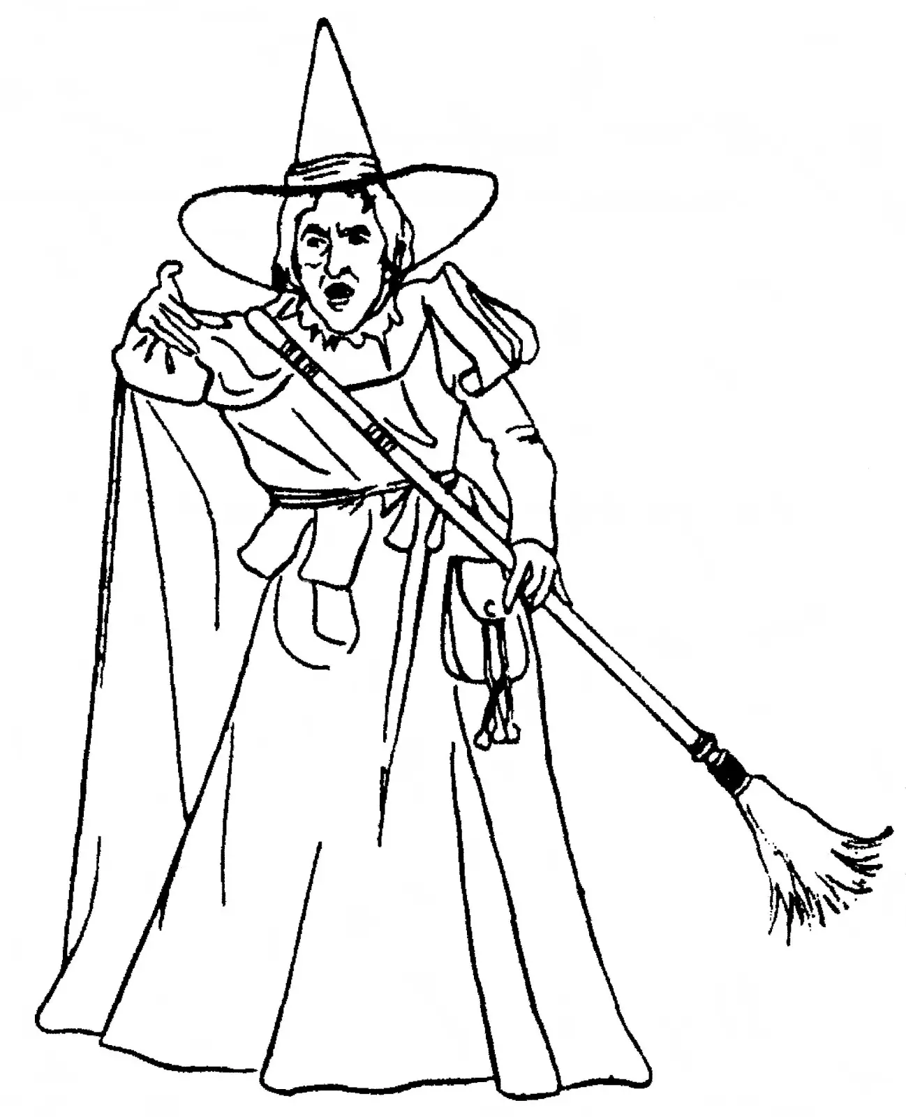 desenho de roupa de bruxa para colorir