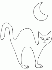 Desenhos para colorir de desenho de um gato preto do dia das