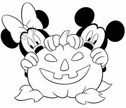 desenhos do halloween para colorir minnie