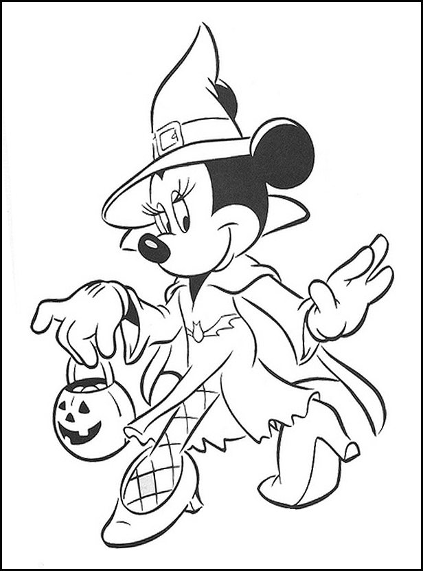 halloween minnie disney para colorir