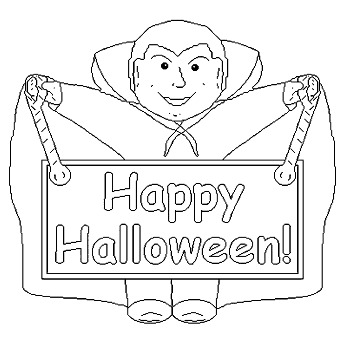 happy halloween para colorir