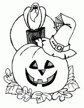 Desenho de Abóbora de Halloween na Cruz para Colorir - Colorir.com