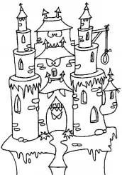 imagens de castelo de halloween para colorir