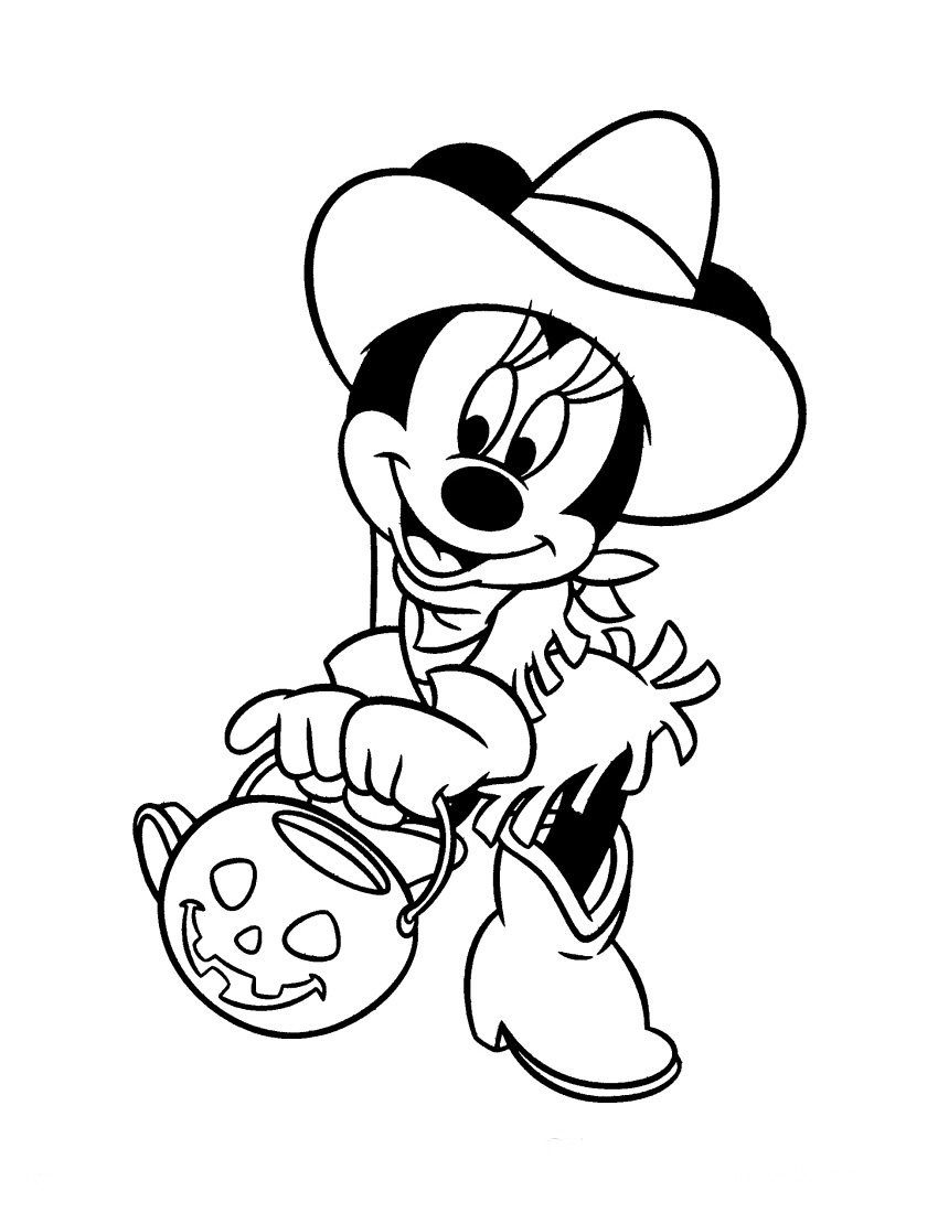 minnie da disney halloween para colorir