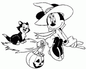 minnie halloween para colorir