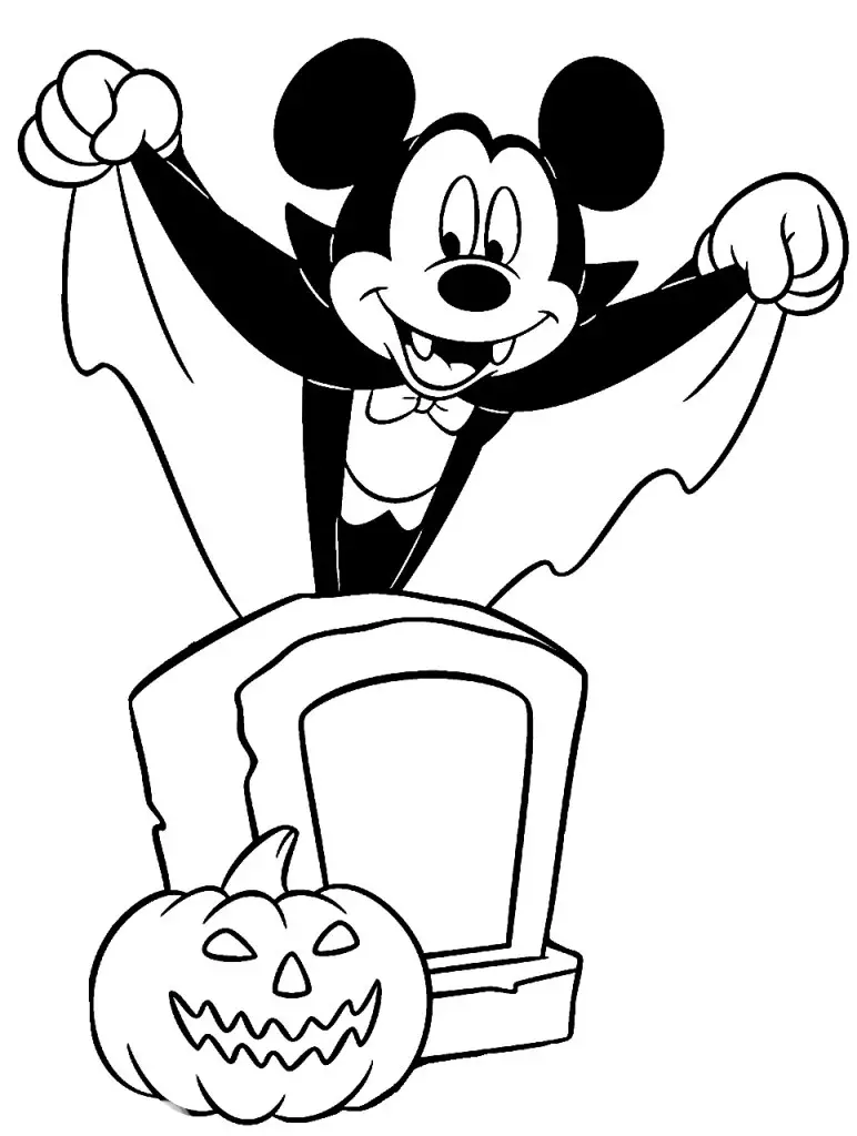 personagens disney halloween para colorir