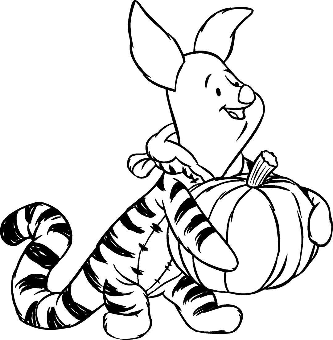 piglet desenhos halloween para colorir