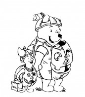 pooh e piglet halloween para colorir