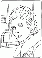 princesa leia para colorir