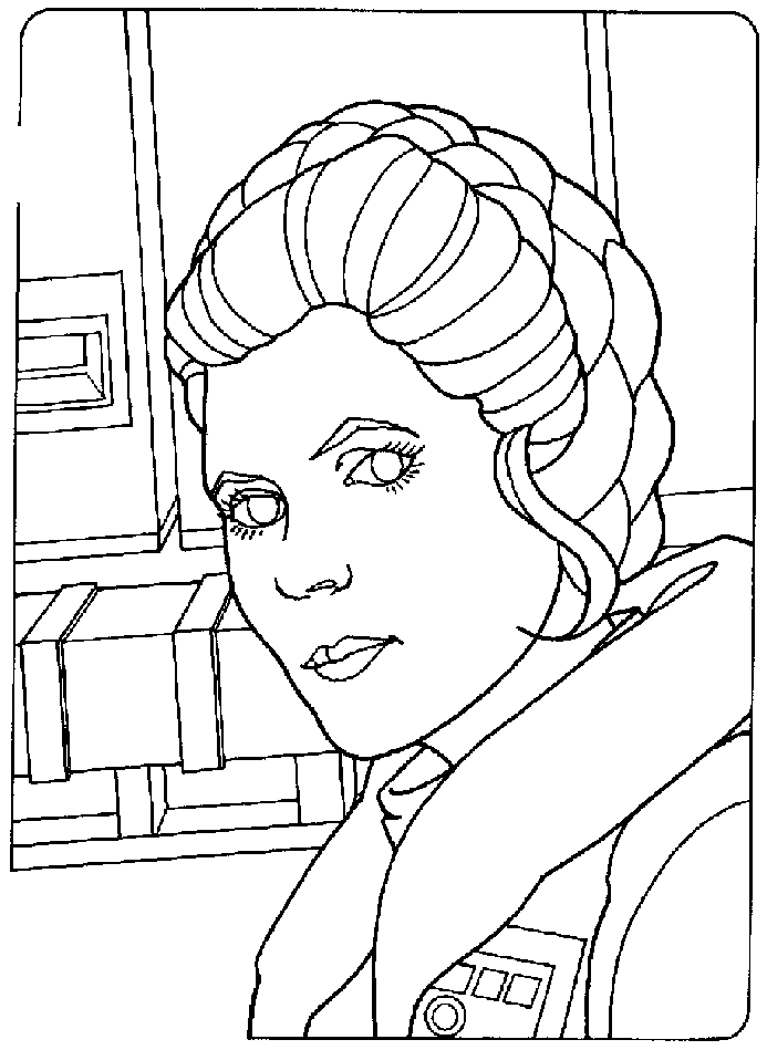 princesa leia para colorir