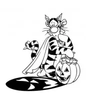 tigrao halloween para colorir
