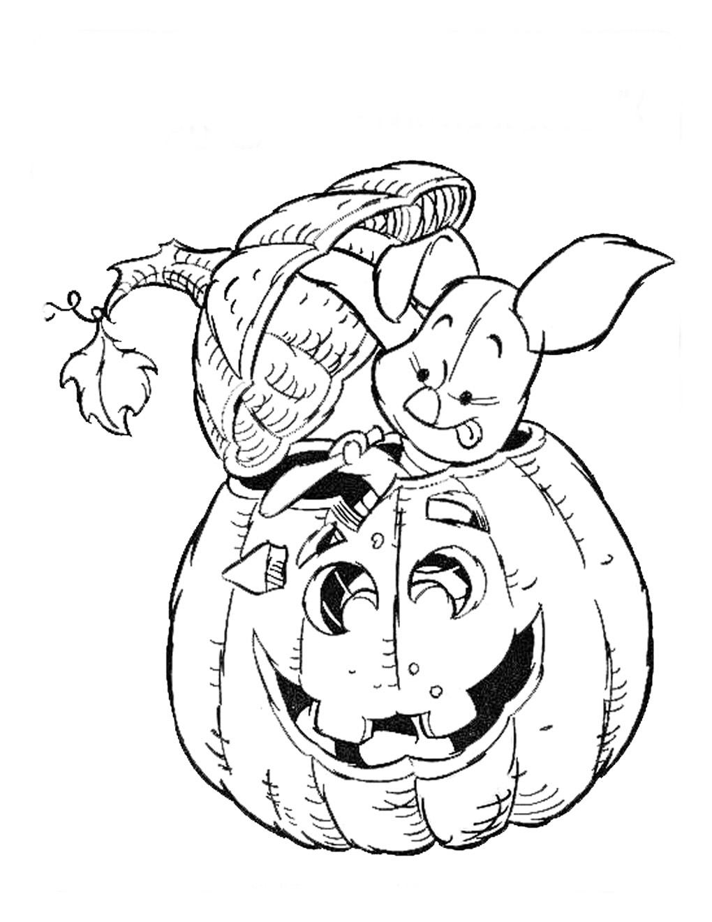 winnie the pooh piglet halloween para colorir