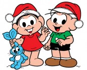 Desenhos para colorir de Natal Turma da Monica