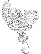 desenho da ave fenix para colorir