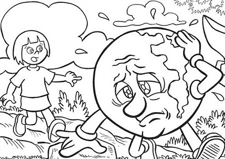 desenhos para colorir do planeta terra chorando 02