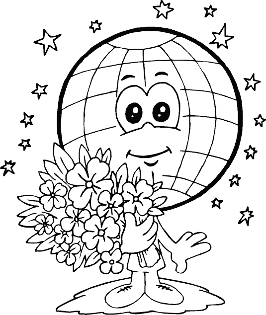 desenhos para pintar do planeta terra sorrindo 03