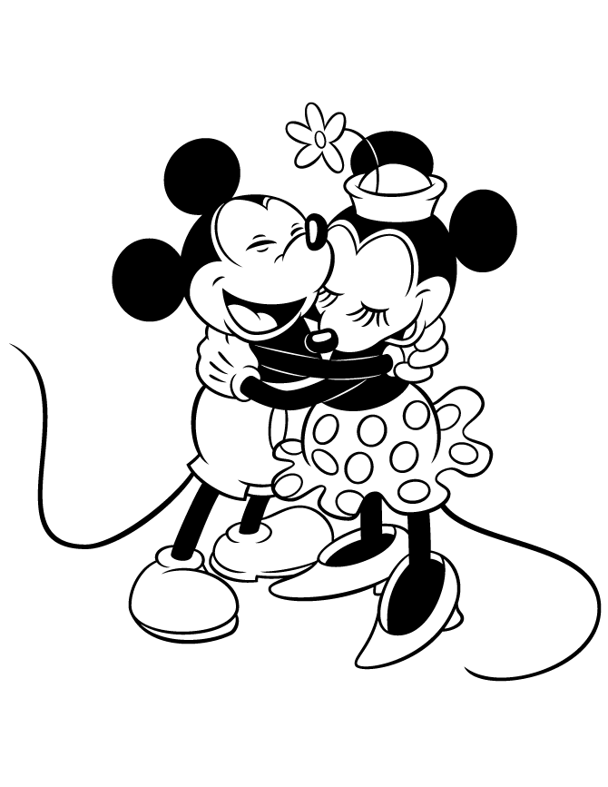 mickey abraçando a minnie