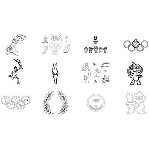 simbolos das olimpiadas para colorir