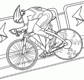 ciclista para colorir