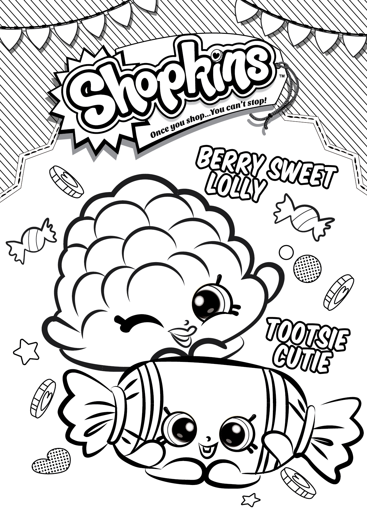 hamburguer shopkins para colorir