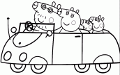 carro da familia peppa pig para colorir